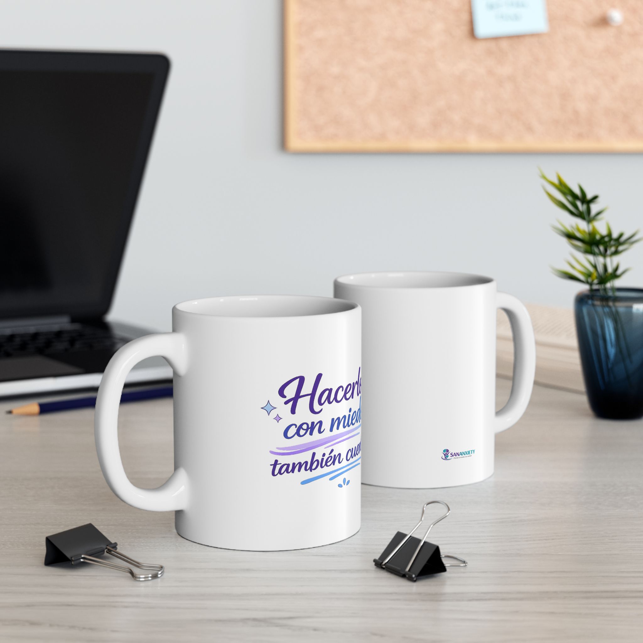 Taza Motivacional para Ansiedad – Hacerlo con Miedo También Cuenta | Mug Inspiracional para Café y Té - Imagen 3