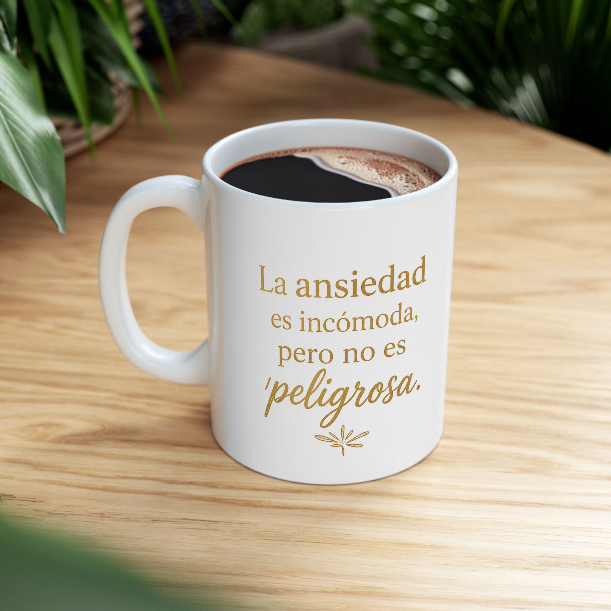 Taza Motivacional de Ansiedad | "La ansiedad es incómoda, pero no es peligrosa" | Taza de Cerámica 11oz - Imagen 2