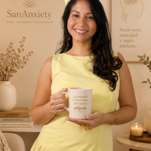 Taza Motivacional de Ansiedad | "La ansiedad es incómoda, pero no es peligrosa" | Taza de Cerámica 11oz