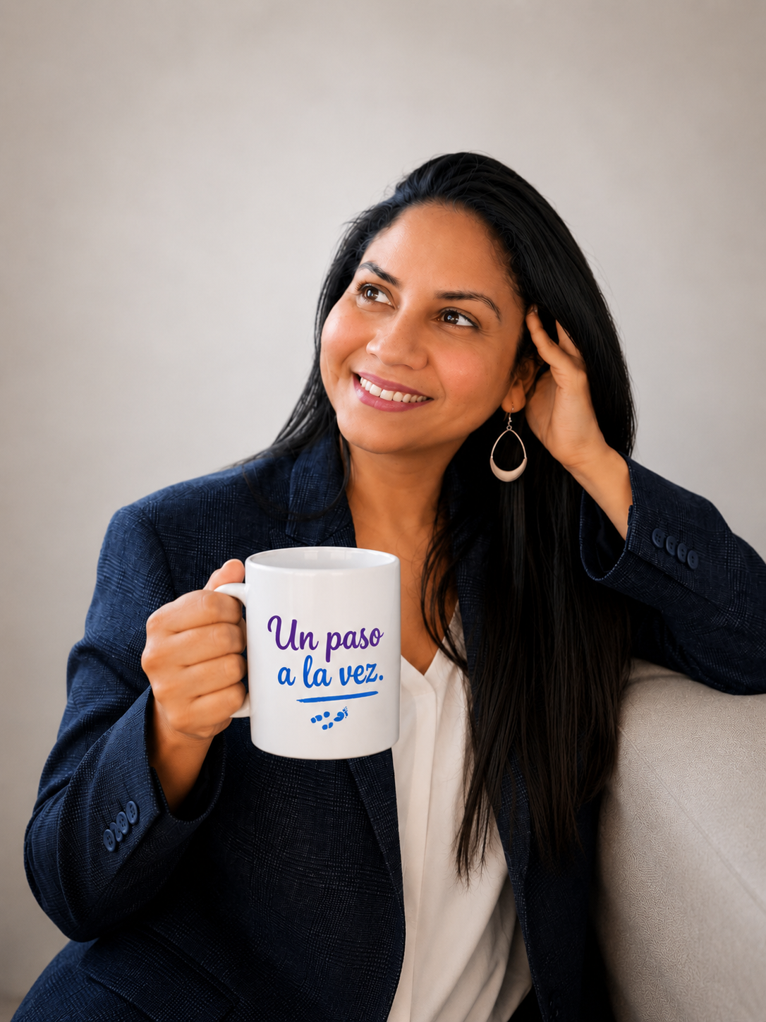 Taza Motivacional "Un Paso a la Vez" | Regalo para Ansiedad, Bienestar y Crecimiento Personal | 11oz y 15oz