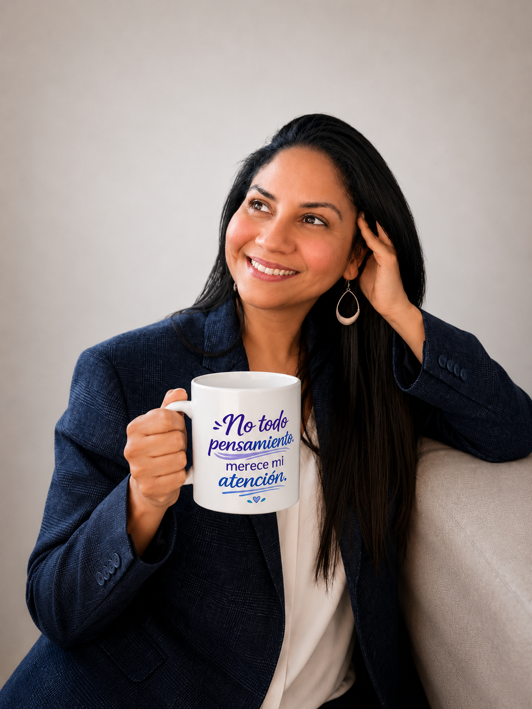 Taza Motivacional "No Todo Pensamiento Merece Mi Atención" | Regalo para Ansiedad, TOC y Mindfulness | 11oz y 15oz