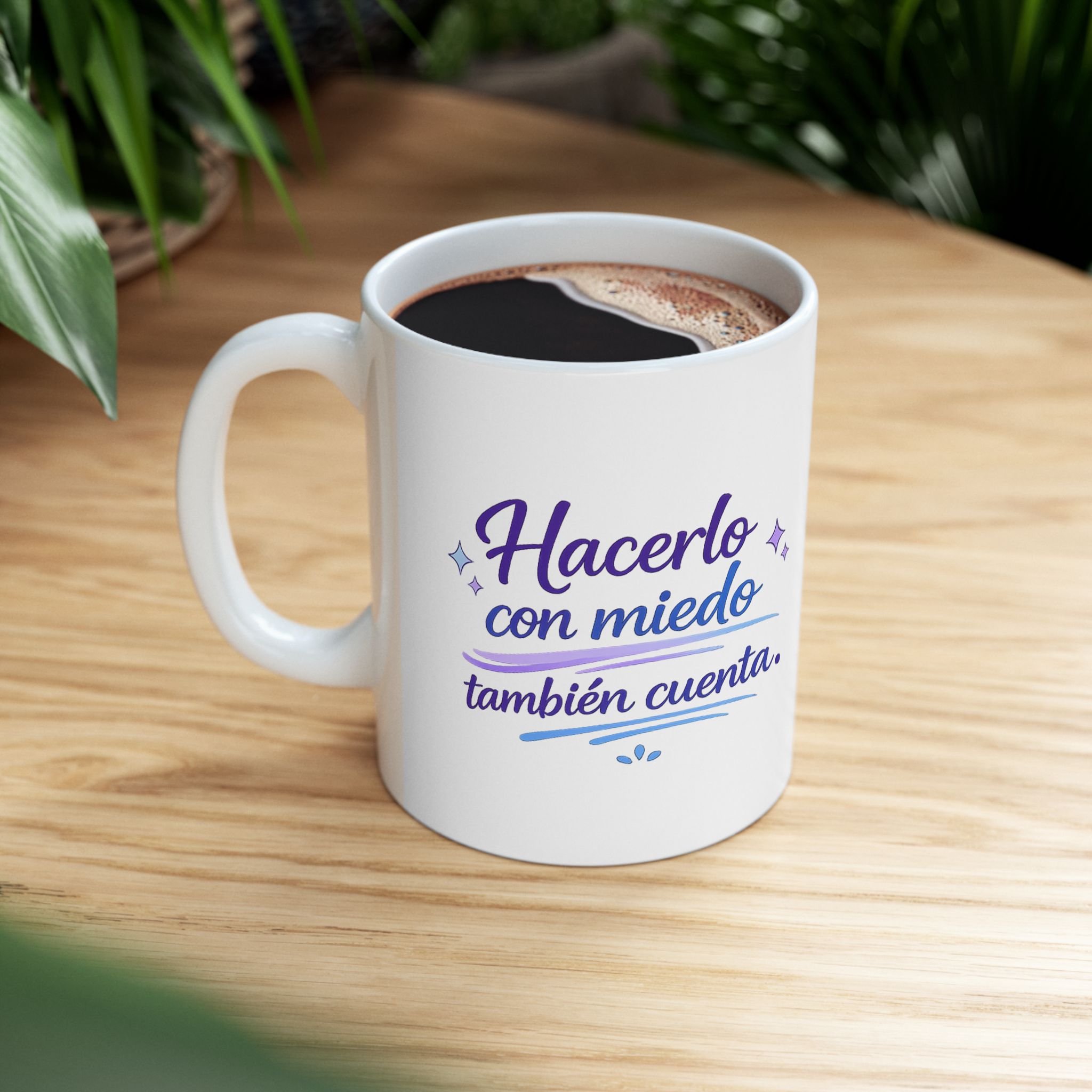 Taza Motivacional para Ansiedad – Hacerlo con Miedo También Cuenta | Mug Inspiracional para Café y Té - Imagen 4