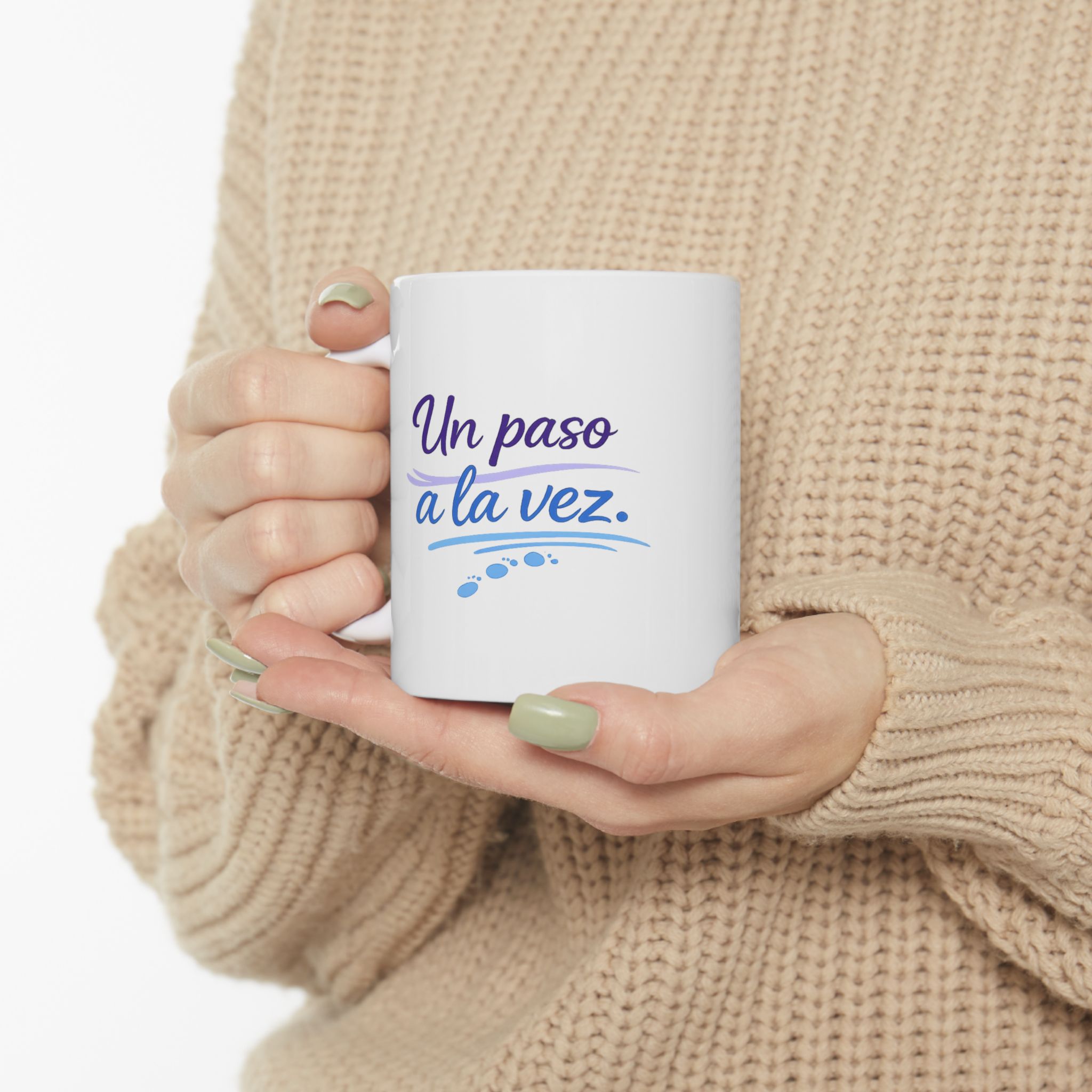 Taza Motivacional "Un Paso a la Vez" | Regalo para Ansiedad, Bienestar y Crecimiento Personal | 11oz y 15oz - Imagen 5