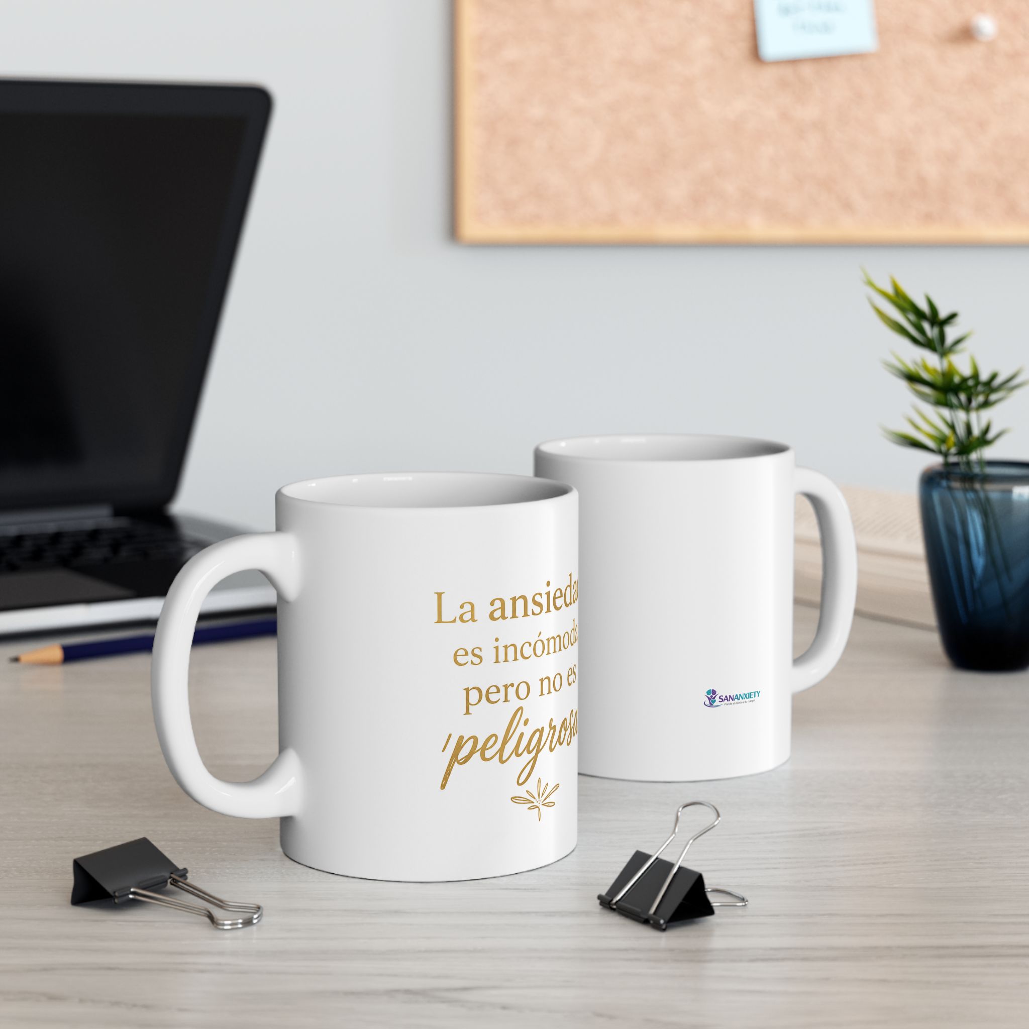 Taza Motivacional de Ansiedad | "La ansiedad es incómoda, pero no es peligrosa" | Taza de Cerámica 11oz - Imagen 4