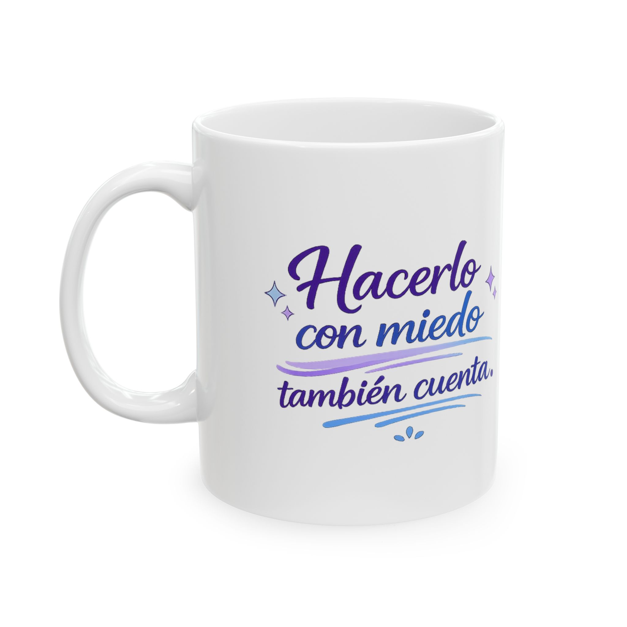 Taza Motivacional para Ansiedad – Hacerlo con Miedo También Cuenta | Mug Inspiracional para Café y Té - Imagen 2